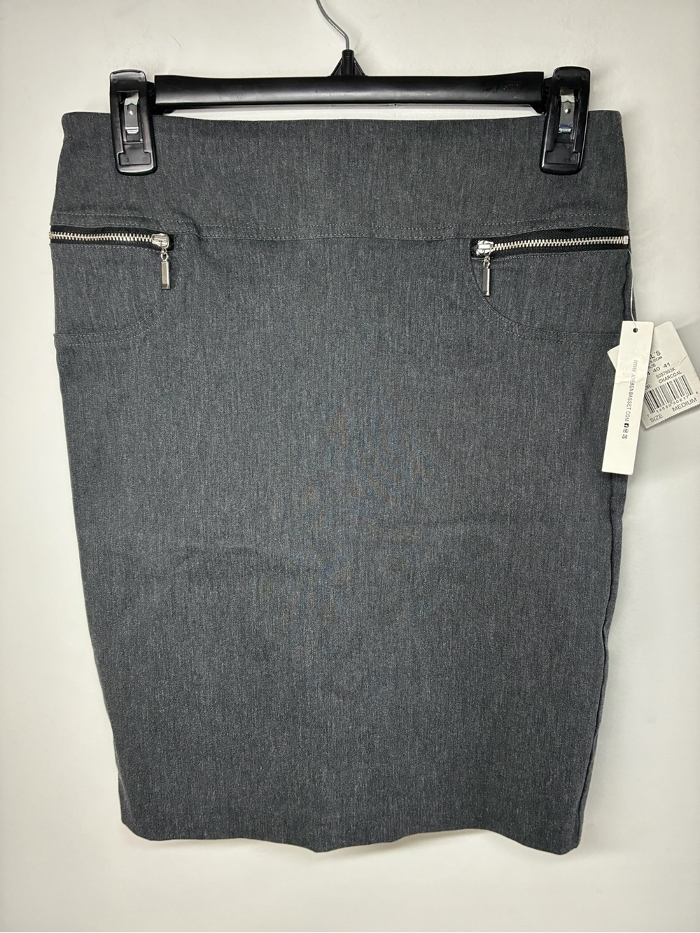Joe B Charcoal Gray Mini Skirt with Front Zippers